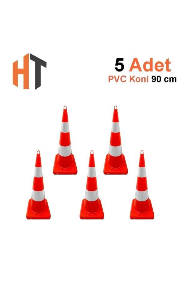 Hayat Trafik 5'Li Pvc Trafik Konisi Seti 75 Cm Çift Reflektifli Trafik Dubası - Image 1