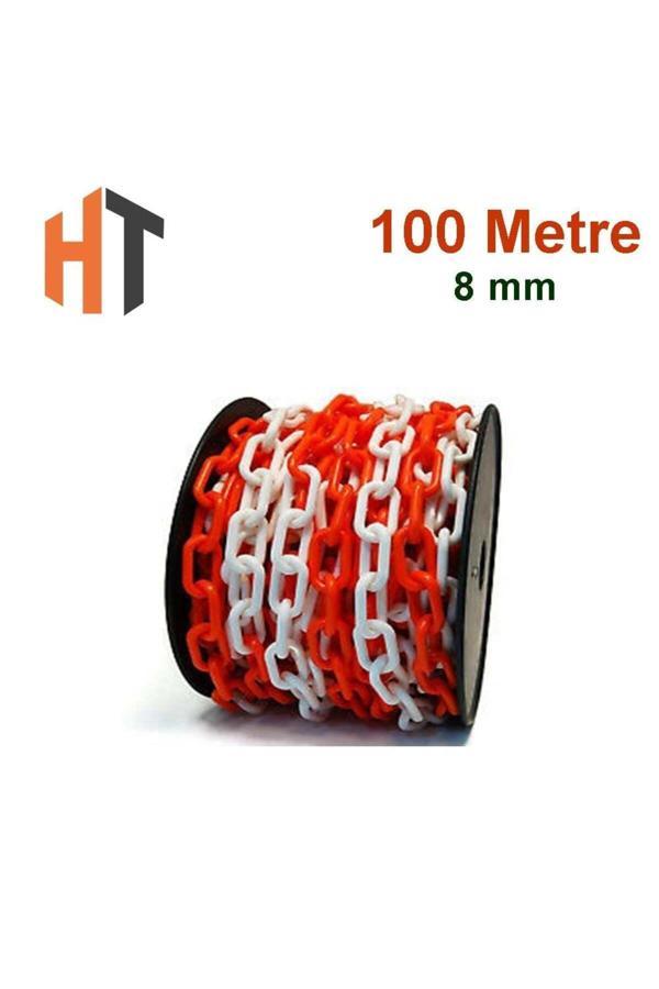 Hayat Trafik Plastik Zincir Kırmızı-Beyaz (Kalın 8Mm) 100 Metre - Image 1