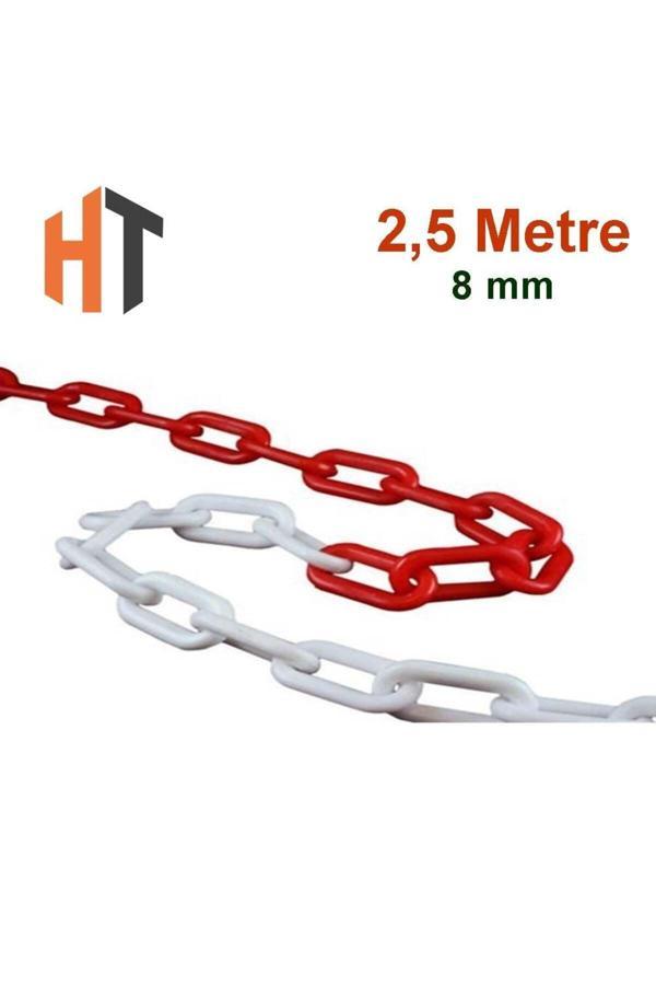 Hayat Trafik Plastik Zincir Kırmızı-Beyaz (Kalın 8Mm) 2,5 Metre - Image 1