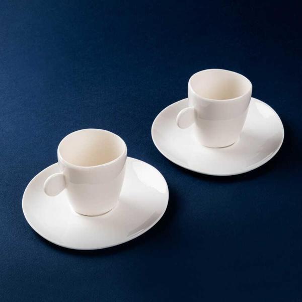 Tantitoni Round Beyaz Porselen İkili Fincan Seti 55ml (8695835416182) - Image 1
