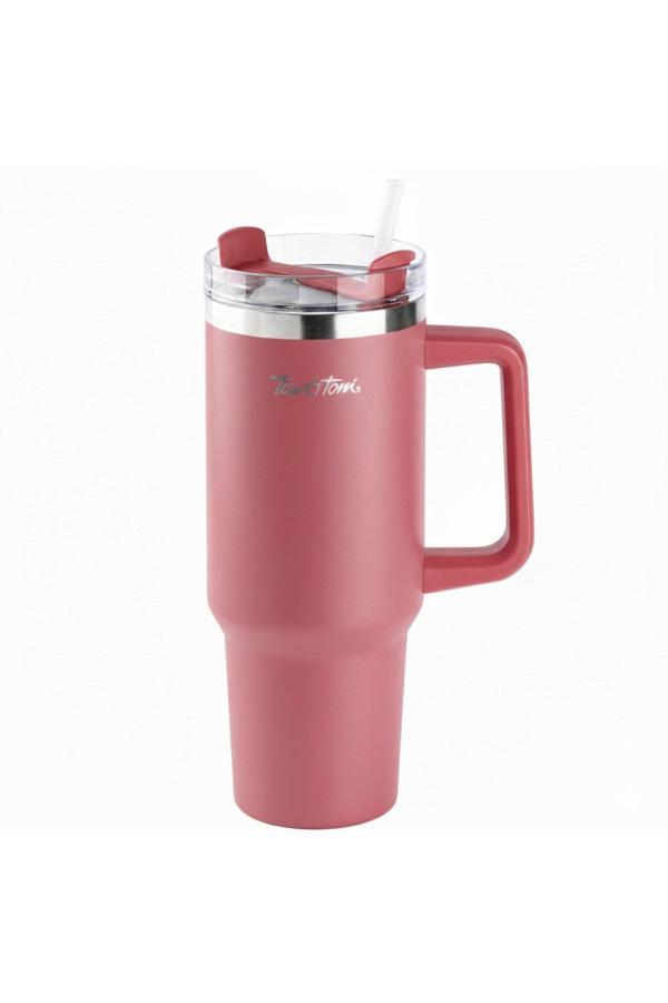 Tantitoni Move Kırmızı Paslanmaz Çelik Pipetli Termos Bardak 1.2l (8695835420189) - Image 1