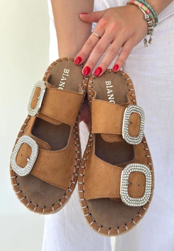 Hertas Vizon Nubuk Tokalı Terlik - Image 1