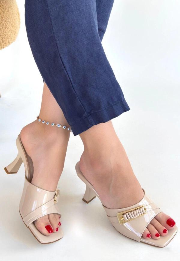 Sief Bej Rugan Topuklu Terlik - Image 1