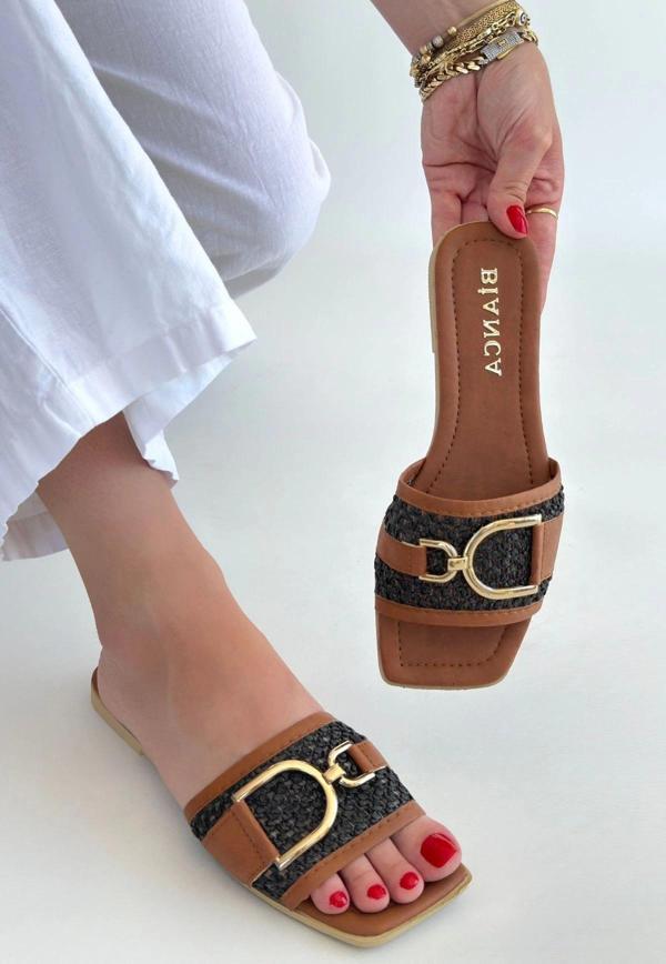 Pıer Siyah Cilt Terlik - Image 1