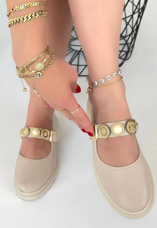 Okira Bej Cilt Oxford Ayakkabı - Image 1