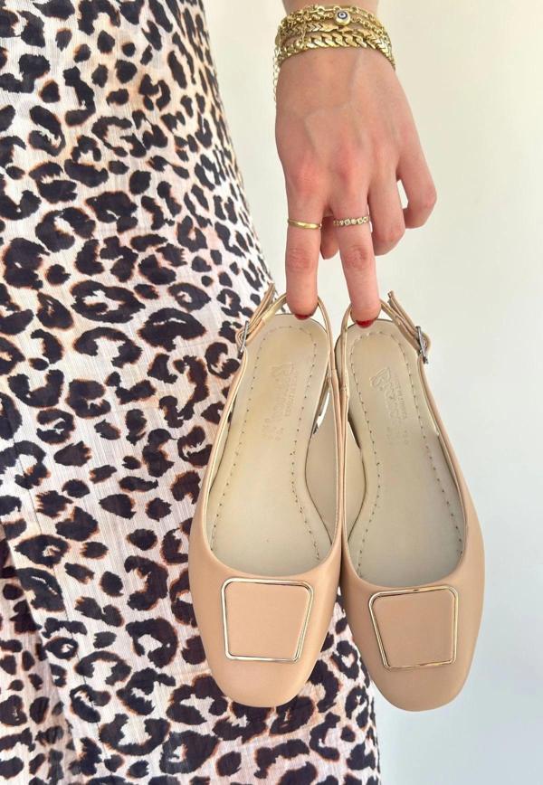 Canka Nude Cilt Babet Ayakkabı - Image 1