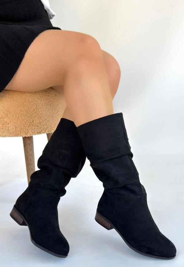 Plod Siyah Süet Çizme - Image 1