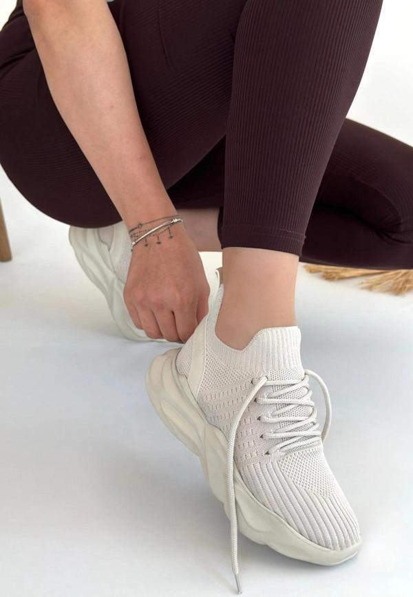 Henta Bej Triko Bağcıklı Spor Ayakkabı - Image 1