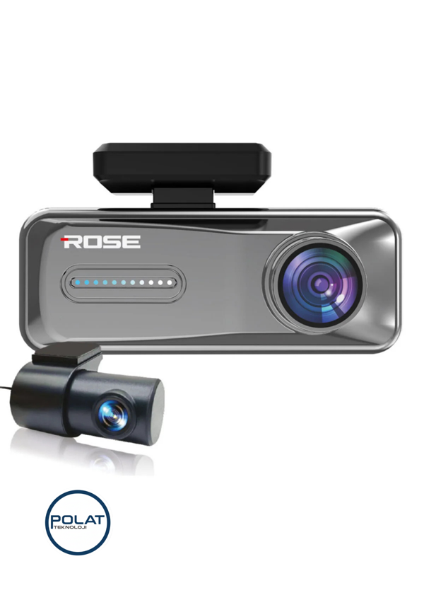 Rose MR-81 | Çift Kamera Araç Kamerası – 2K Ön + 1K Arka, 128 GB Hafıza, 7/24 Kayıt - Image 1