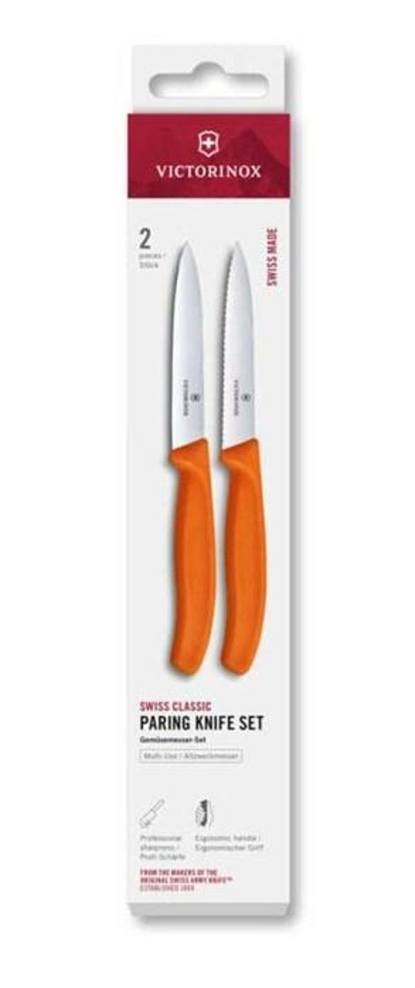 Victorinox 6.7799.2C1 Swiss Classic 2li 10cm Soyma Bıçağı Set, Turuncu - Image 1
