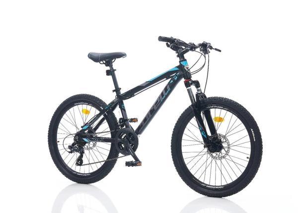 CORELLİ FELİX 1.2 ERKEK DAĞ BİSİKLETİ 304H HD 24 JANT 21 VİTES SİYAH MAVİ TURKUAZ - Image 1