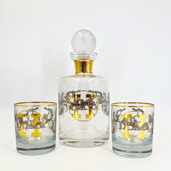 Altın Yaldızlı H Harfi Karaf ve Bardak Seti - Image 1