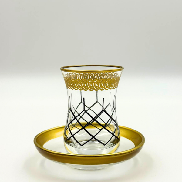 Modern Tasarım İnce Belli 6 Kişilik Çay Bardağı Seti - Image 1