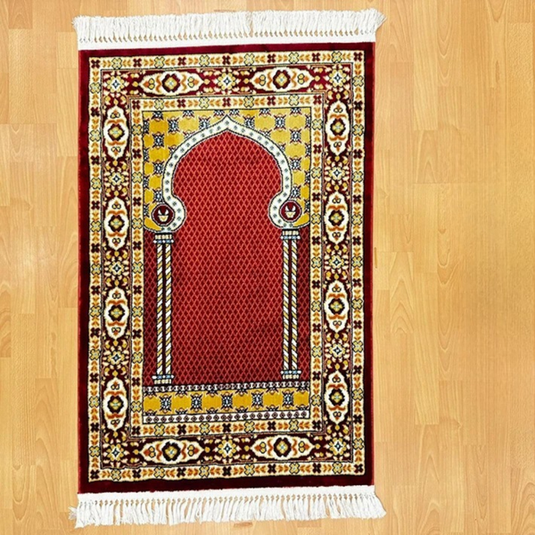 Hünkar Desenli Yünlü Seccade Bordo - Image 1