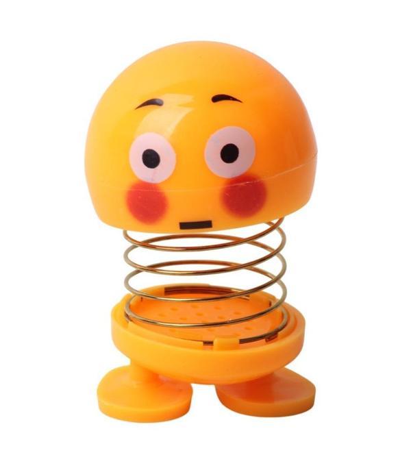 Şaşıran Şaşkın Emoji Smile Zıp Zıp Kafa 8 cm Araba Torpido Süsü Masaüstü Dekoratif Figür Pasta Süsü - Image 1