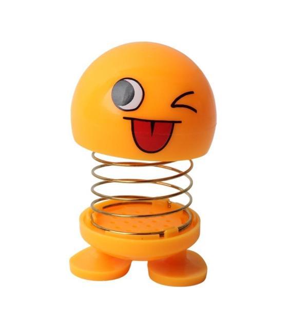 Dil Çıkaran Emoji Smile Zıp Zıp Kafa 8 cm Araba Torpido Süsü Masaüstü Dekoratif Figür Pasta Süsü - Image 1