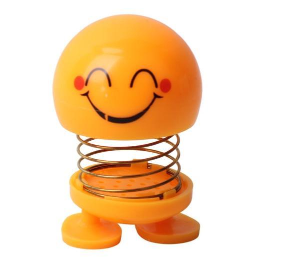 Mutlu Olan Emoji Smile Zıp Zıp Kafa 8 cm Araba Torpido Süsü Masaüstü Dekoratif Figür Pasta Süsü - Image 1