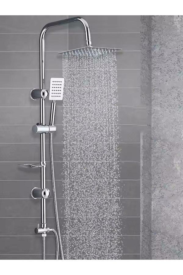 304 Paslanmaz Krom Yağmurlama Robot Duş Seti Metal El Ve Tepe Başlık - 400m - Image 1