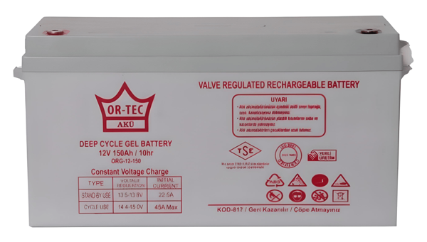 Ortec 12V 150AH Jel Solar Sistem Aküsü Yeni Üretim - Image 1