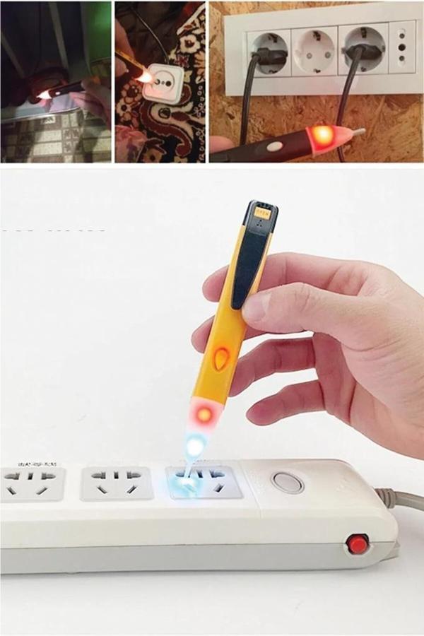 Elektrik Kaçak Tespit Cihazı - Temassız Işıklı Kablo Voltaj Test Cihazı - Temazsız Faz Kontrol Kalemi - Image 1