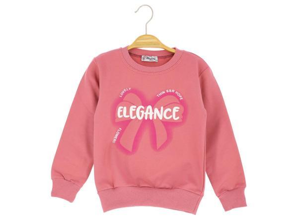 FİYONKLU ELEGANCE BASKILI İKİ İPLİK ŞARDONLU SWEATSHIRT - Gül Kurusu - 3 Yaş - ERL50687-Gül Kurusu-3 Yaş Gül Kurusu - Image 1