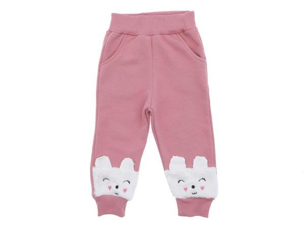 PAÇA WEFSOFT KEDİ NAKIŞLI ÜÇ İPLİK ŞARDONLU EŞOFMAN ALT - Gül Kurusu - 4 - 5 Yaş Gül Kurusu - Image 1