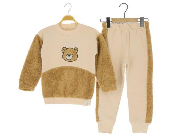 WELSOFT DETAYLI AYI NAKIŞLI ÜÇ İPLİK ŞARDONLU ALT ÜST TAKIM - MRT8140-Bej-4 Yaş Bej - Image 1