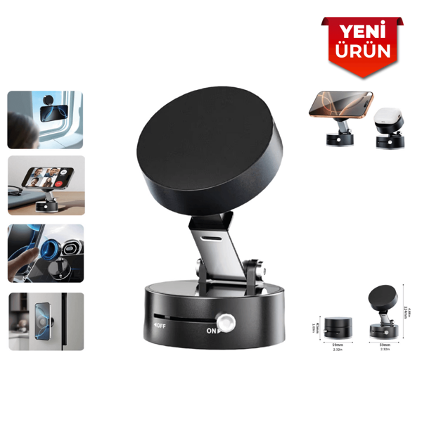 Araç İçi Mıknatıslı Ayarlanabilir Telefon Tutucu – Siyah BR590 1090 - Image 1