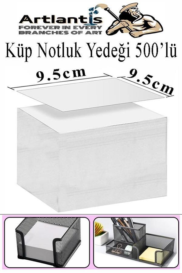Küp Notluk Yedeği 500 lü 1 Paket Masaüstü Beyaz Küp Blok Not Kağıdı Yedek 9.5x9.5cm Küp Not Boş Kağıt Büro Ofis - Image 1