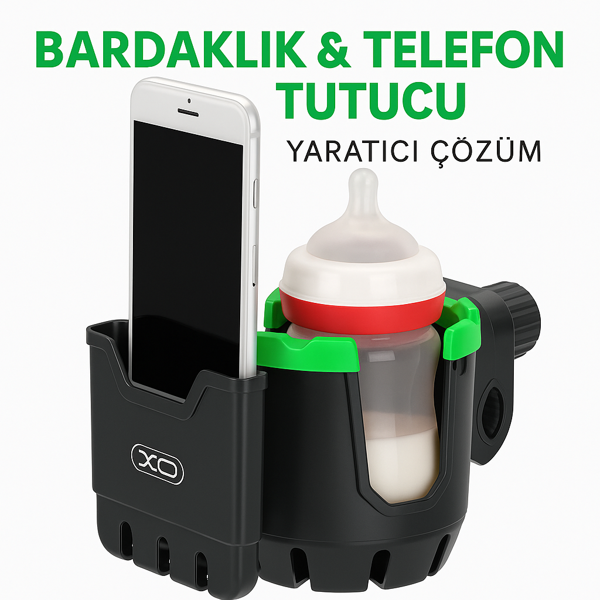 2’si 1 Arada Telefon ve Şişe Tutucu Bisiklet, Bebek Arabası, Scooter ve Tekerlekli Sandalyeler İçin - Image 1