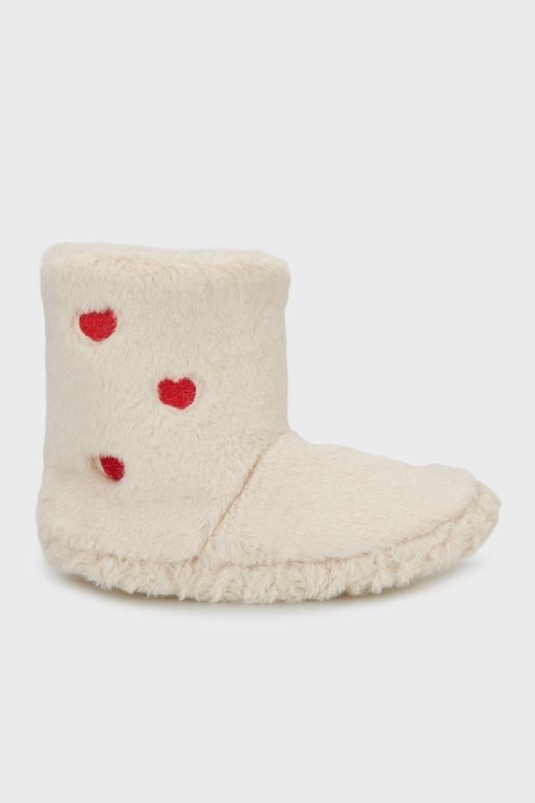 Lela Kalpli Yumuşak Dokulu Peluş Bayan Panduf 6722005 EKRU - Image 1