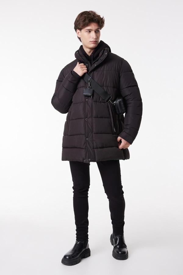 Lee Kapitoneli Regular Fit Dik Yaka Erkek Parka L222360 001 SİYAH - Image 1