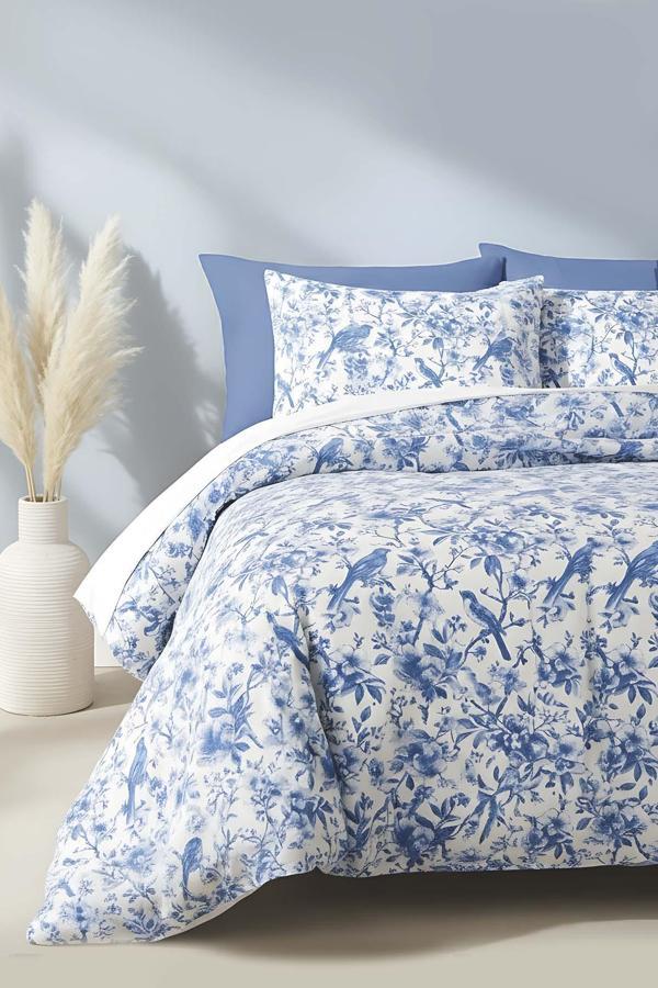 Nova Mavi Çift Kişilik Nevresim Takımı Pamuklu - Image 1