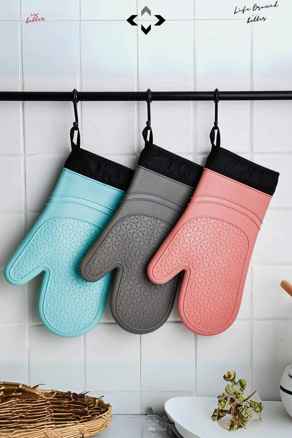 Mucit Home 1 ADET %100 Silikon Yanmaz Yapışmaz Silikon Fırın Eldiveni Mutfak Eldiveni Isıya Dayanıklı Eldiven - Image 1