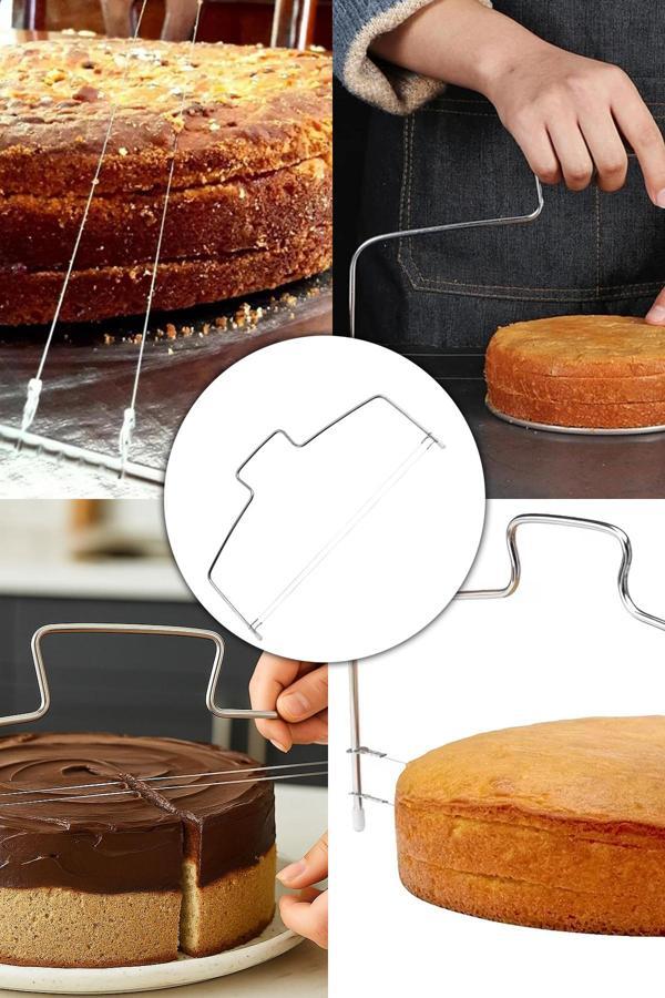 Porsima Ivo-PST156 2 Telli Paslanmaz Ayarlanabilir Pasta Kesici – Kek Katmanı Dilimleme Teli - Image 1