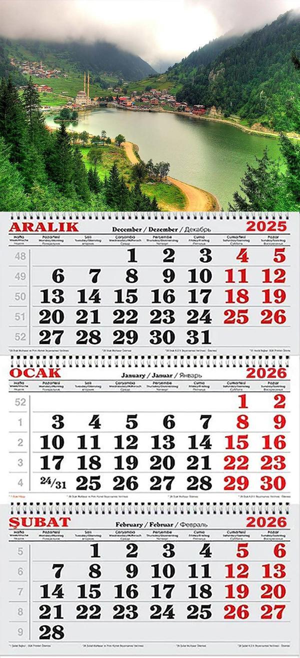 2026 Yılı Gemici Takvimi-Sisli Uzungöl Manzarası - Image 1