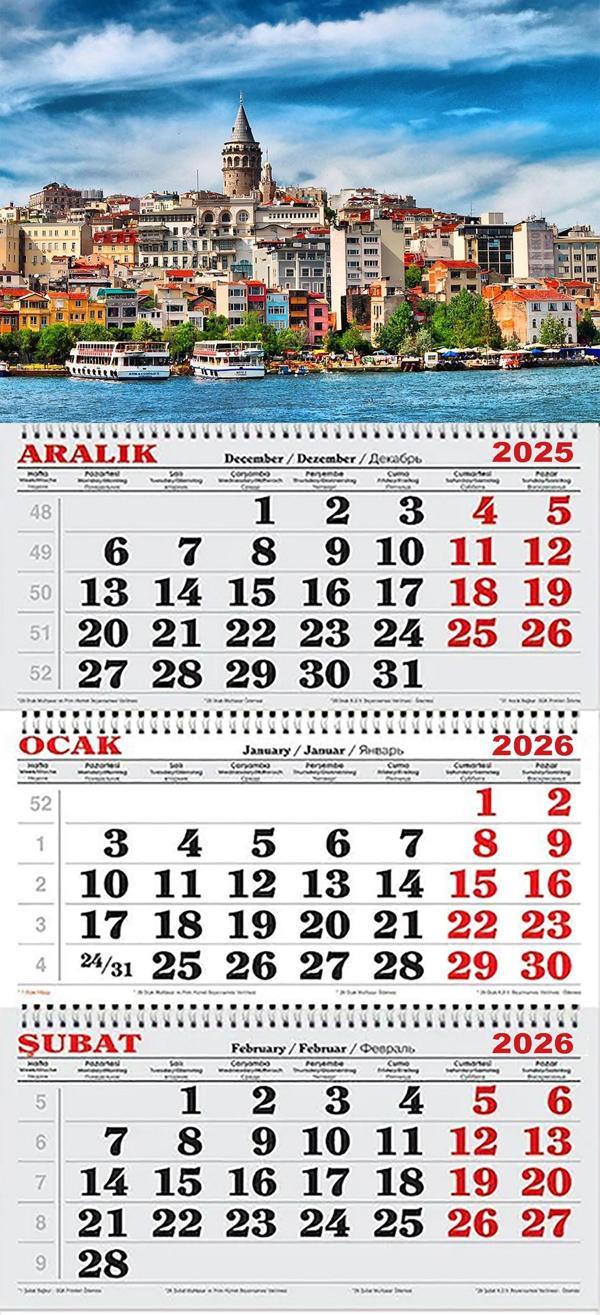 2026 Yılı Gemici Takvimi-Boğaz Manzarası ve Galata Kulesi - Image 1