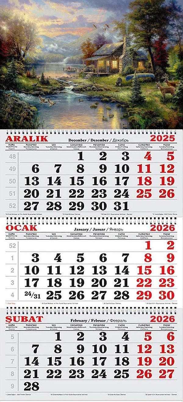 2026 Yılı Gemici Takvimi-Nehir Kenarındaki Çiftlik Evi - Image 1