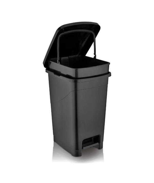 Omnipazar SRL-3030 Slim Pedallı Plastik Çöp Kovası İç Kovalı 40 lt Siyah - Image 1