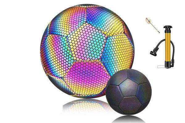 PROFESYONEL FOSFORLU IŞIK YANSITICILI 1. KALİTE 5 NUMARA FUTBOL TOPU POMPA DAHİL - Image 1