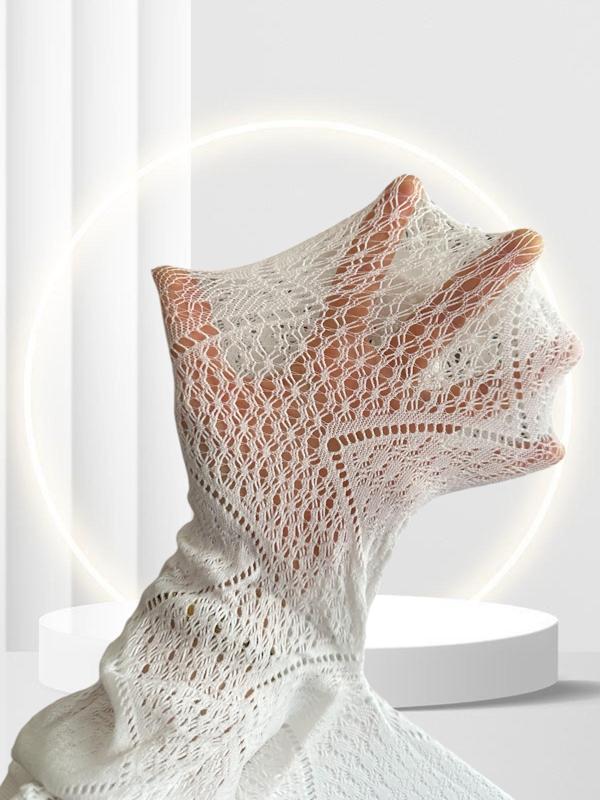 Pierre Cardin Paris Susanne Beyaz Desenli Fileli Şık Modern Külotlu Çorap - Image 1