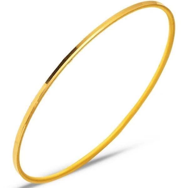 Garantili Gold Gerçek Altın Görünümlü ince Ajda Ray Parlak Sade 1 Adet Bilezik - Image 1