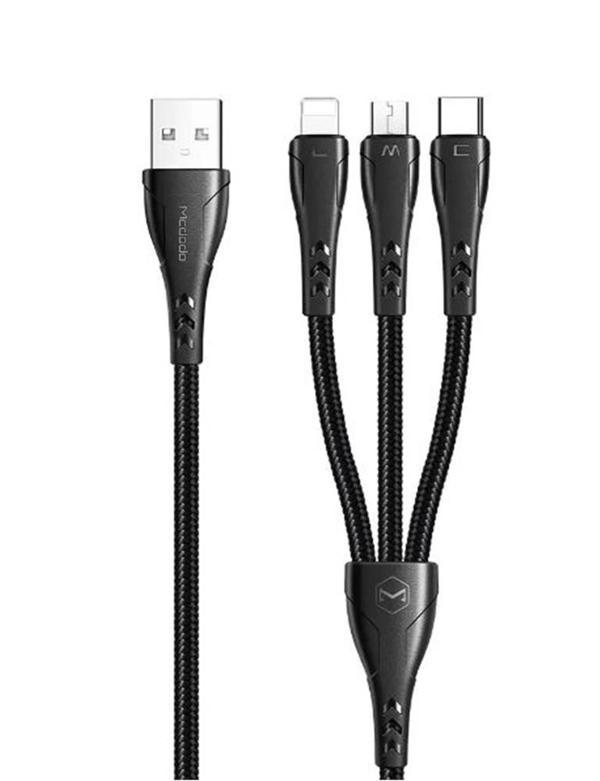 MCDODO CA-6960 3İN1 (LİGHTNİNG-MİCRO-TYPE-C) ŞARJ KABLOSU 3A 1.2M - Image 1