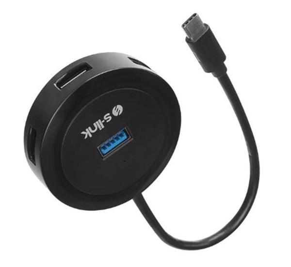 S-link SW-U340 4 Port Usb 3.0 Gri Type-C Hub - Image 1