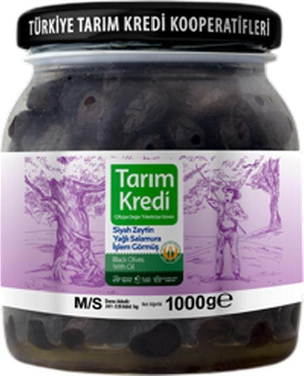 Tarım Kredi Birlik Yağlı Salamura Siyah Zeytin M-S 1000 G - Image 1