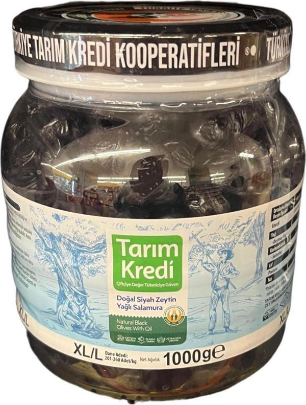 Tarım Kredi Birlik Yağlı Salamura Siyah Zeytin Xl-L 1000 G - Image 1