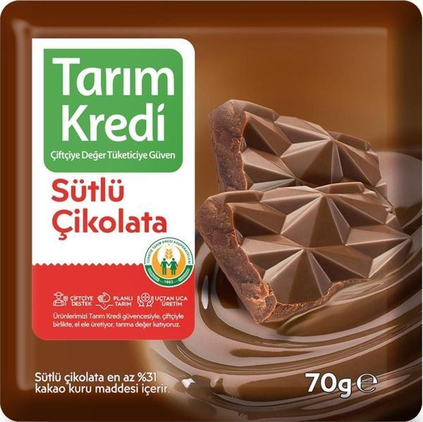 Tarım Kredi Birlik Kare Çikolata Sütlü 70 G - Image 1