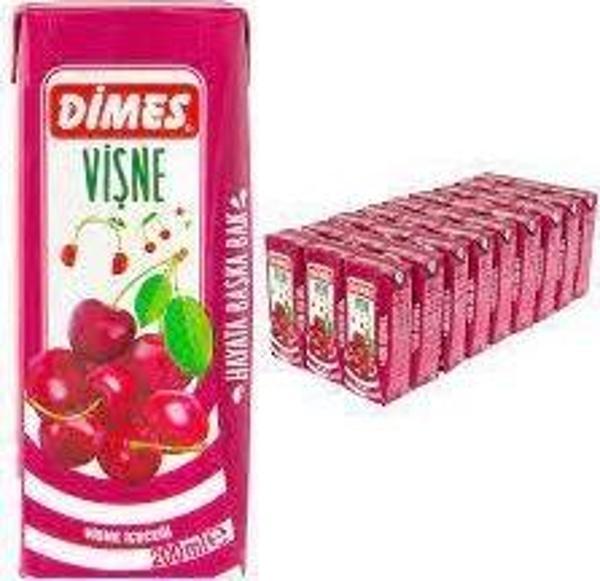 Dimes Meyve Nektarı Vişne 200 ml 27 Adet - Image 1