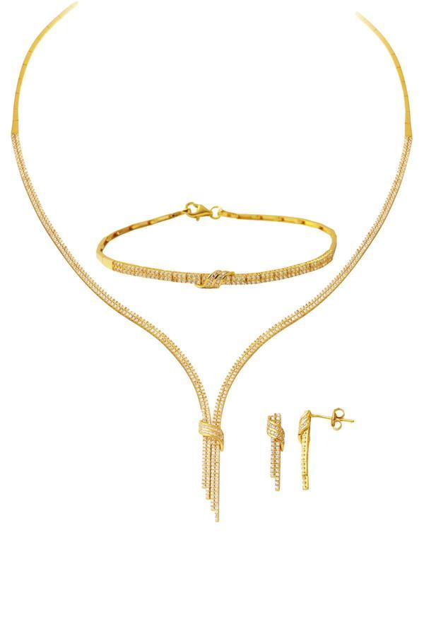 Kemerli Sarkıt Su Yolu Altın Takı Seti - Image 1