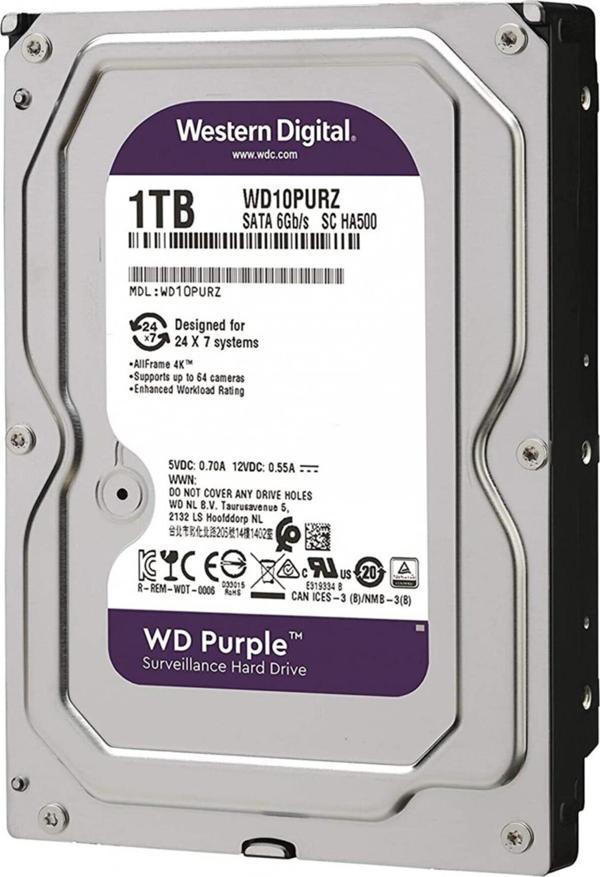Western Digital Purple WD10PURZ 1 Tb 5400Rpm 64mb Sata3 7/24 Güvenlik Harddiski - Image 1